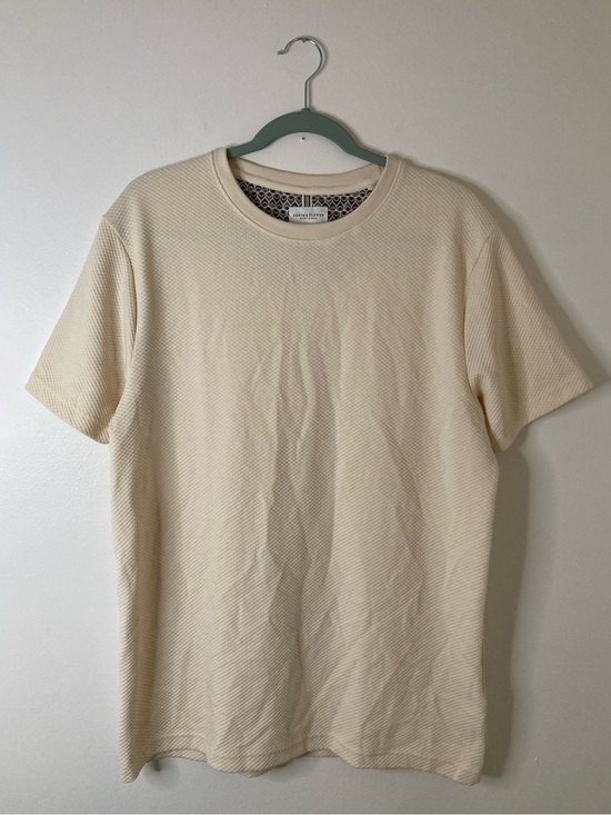 Denim & Flower Other - DENIM & FLOWER Ricky Singh Cream Ivory Textured Waffle Knit T-Shirt Large EUC